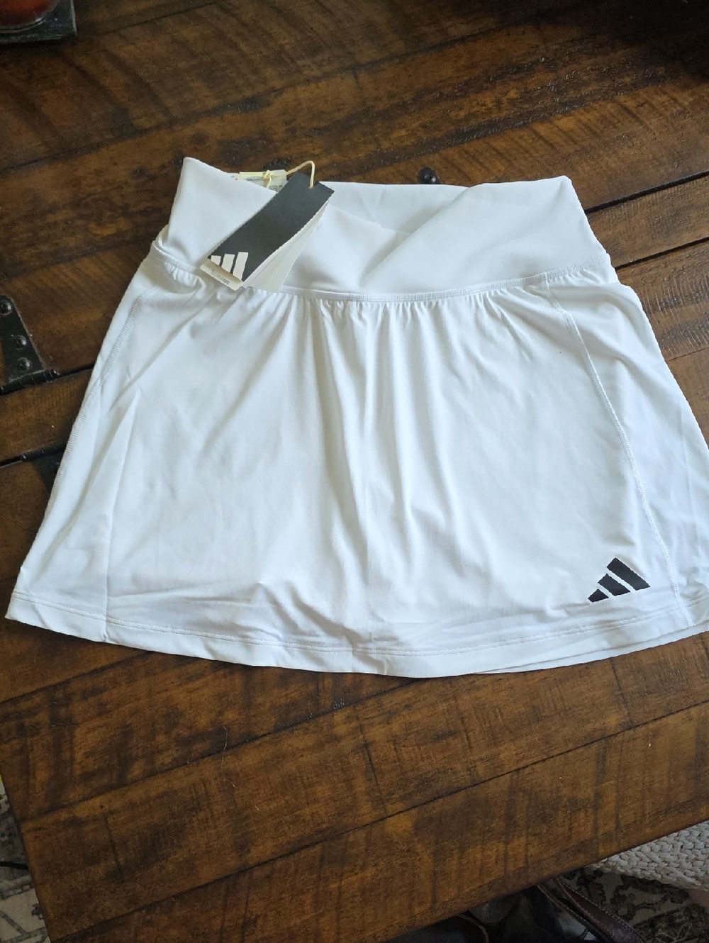 adidas White Athletic Skort with Black Logo